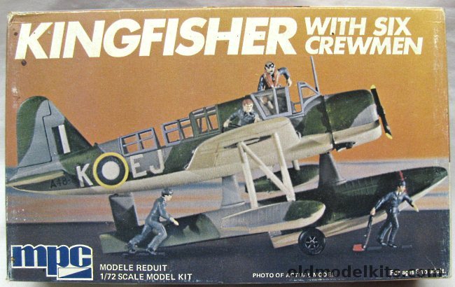 MPC 1/72 Vought Kingfisher OS2U-1 with Six Crewmen - RAAF Royal Australian Air Force - Float or Land Plane - (OS2U1), 2-0107 plastic model kit